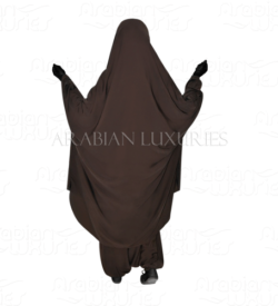 Dark brown AF Two-Piece Khimar with Trouser
