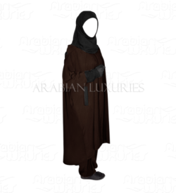 Dark_brown AF Bahiya Khimar Two Piece with trouser and hoody